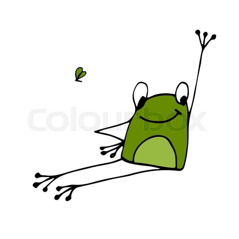 800x800 Funny Yoga Frog, Sketch For Your Design. Vector Illustration - Frog Sketch Images