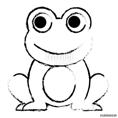 500x500 Frog Cute Animal Sitting Cartoon Vector Illustration Sketch Design - Frog Sketch Images