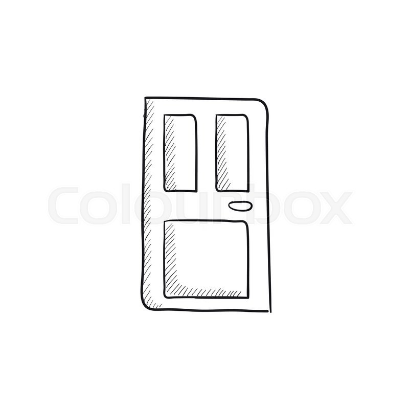 800x800 Front Door Vector Sketch Icon Isolated On Background. Hand Drawn - Front Door Sketch