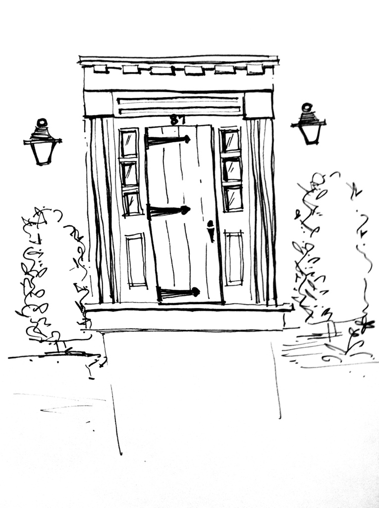 Front Door Sketch at PaintingValley.com | Explore collection of Front ...