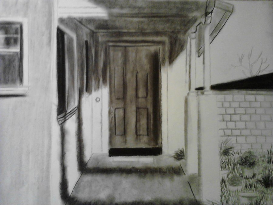 900x675 Art Class Sketch Front Door By Ladysocrates - Front Door Sketch