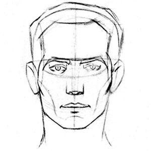 300x300 How To Draw The Head Front View Proko - Front Face Sketch