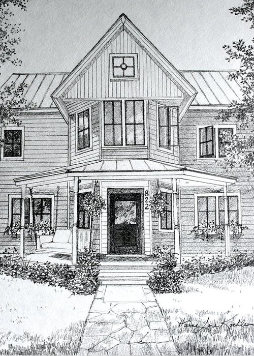 500x700 Front Porch Swing Art Pixels - Front Porch Sketch