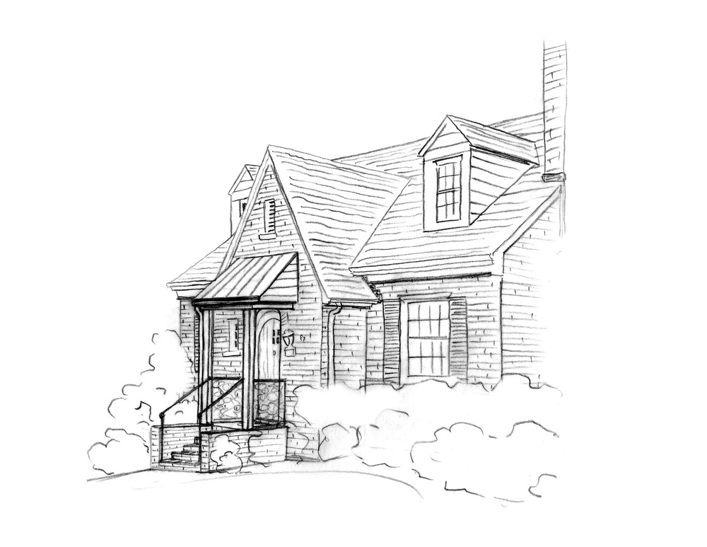 1000x773 Front Porch Catherine Grottenthaler - Front Porch Sketch