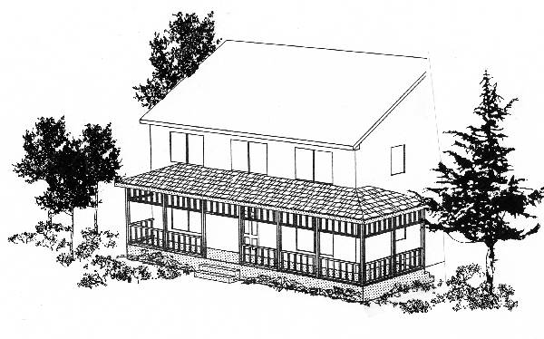 600x374 New Front Porch (P0013) 6239 The House Designers - Front Porch Sketch