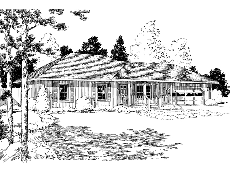 800x600 Spring Crest Ranch Home Plan 038d 0641 House Plans And More - Front Porch Sketch