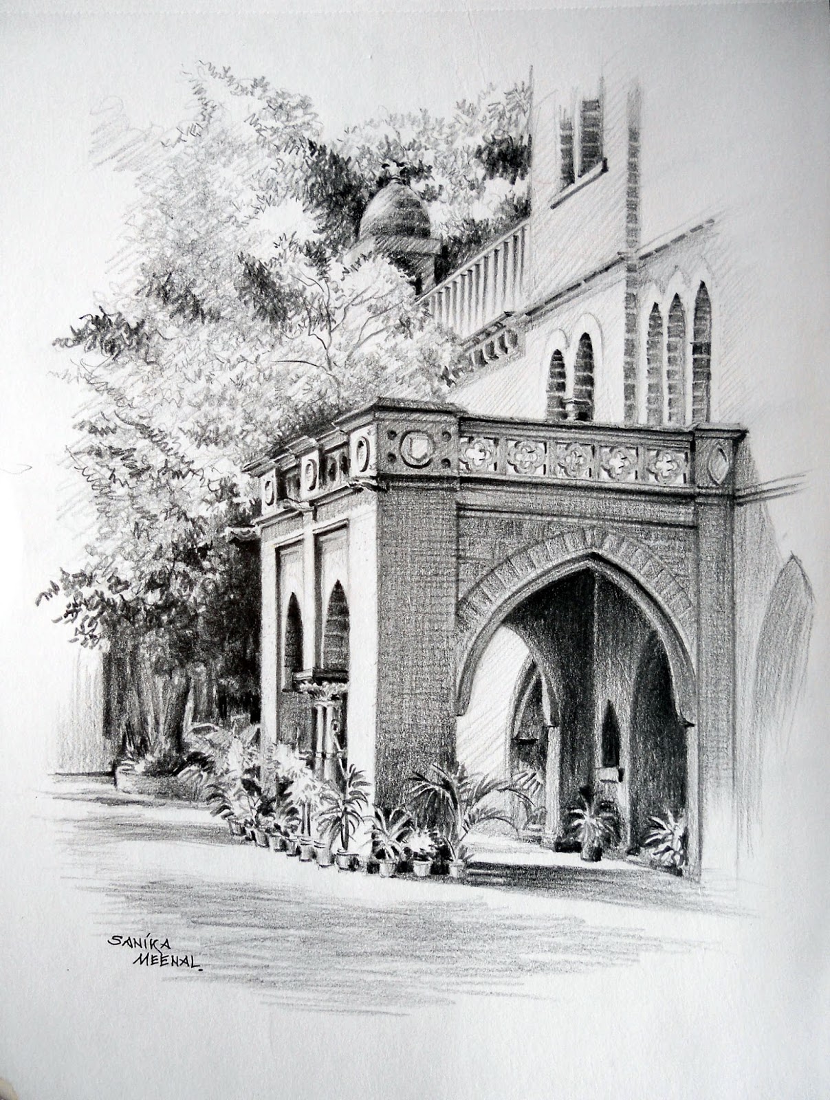 1207x1600 Arteworld By Sanika Dhanorkar 115 Graphite Sketch Front Porch - Front Porch Sketch