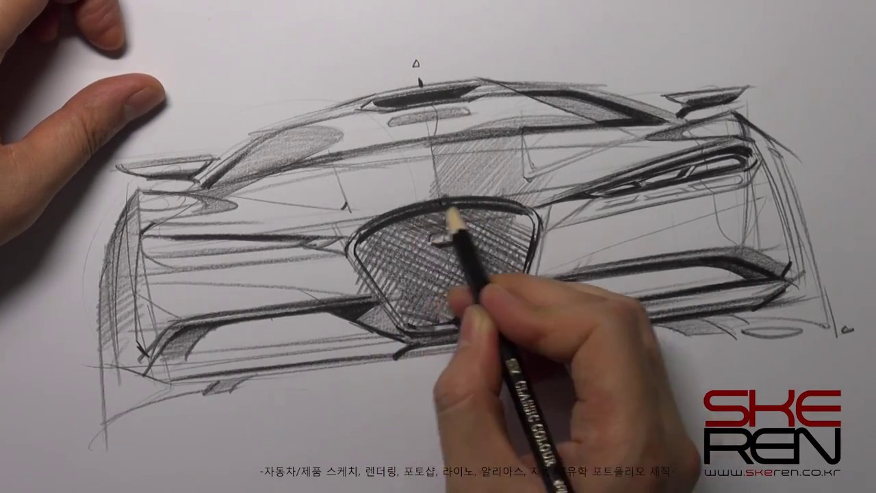 1280x720 Car Front View Sketch - Front Sketch