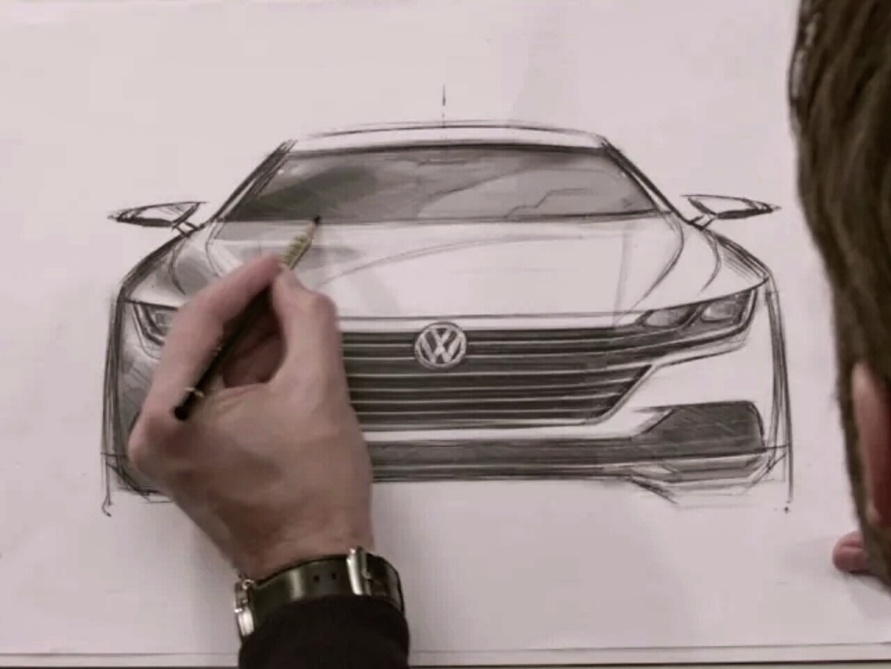 1280x961 Vw Arteon Front Sketch - Front Sketch