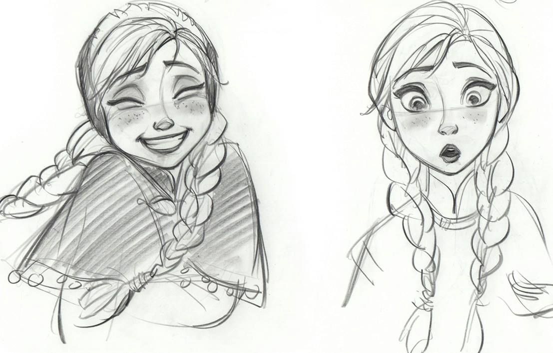 1107x706 Disney Frozen Anna Sketches Details - Frozen Anna Sketch