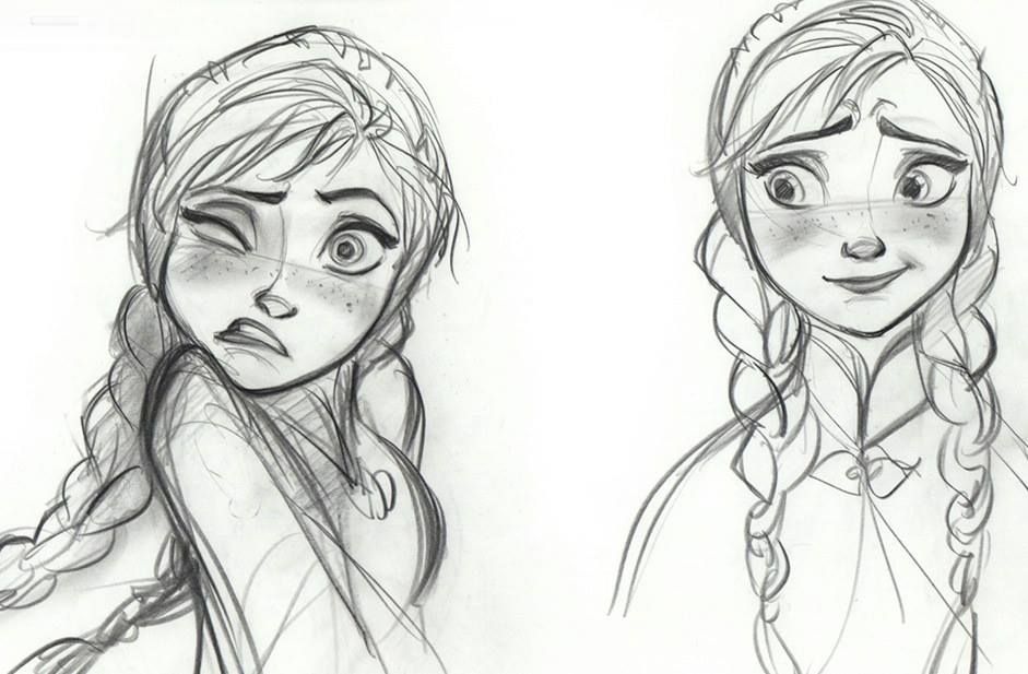941x617 Disney Frozen Anna Sketches Details - Frozen Anna Sketch