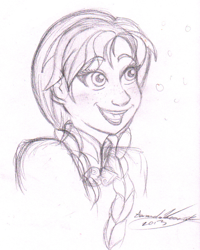 646x808 Frozen - Frozen Anna Sketch