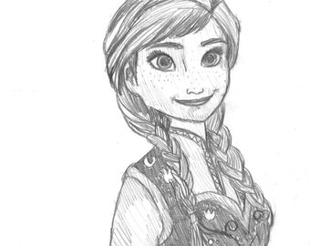 340x270 Frozen Sketch Etsy - Frozen Anna Sketch