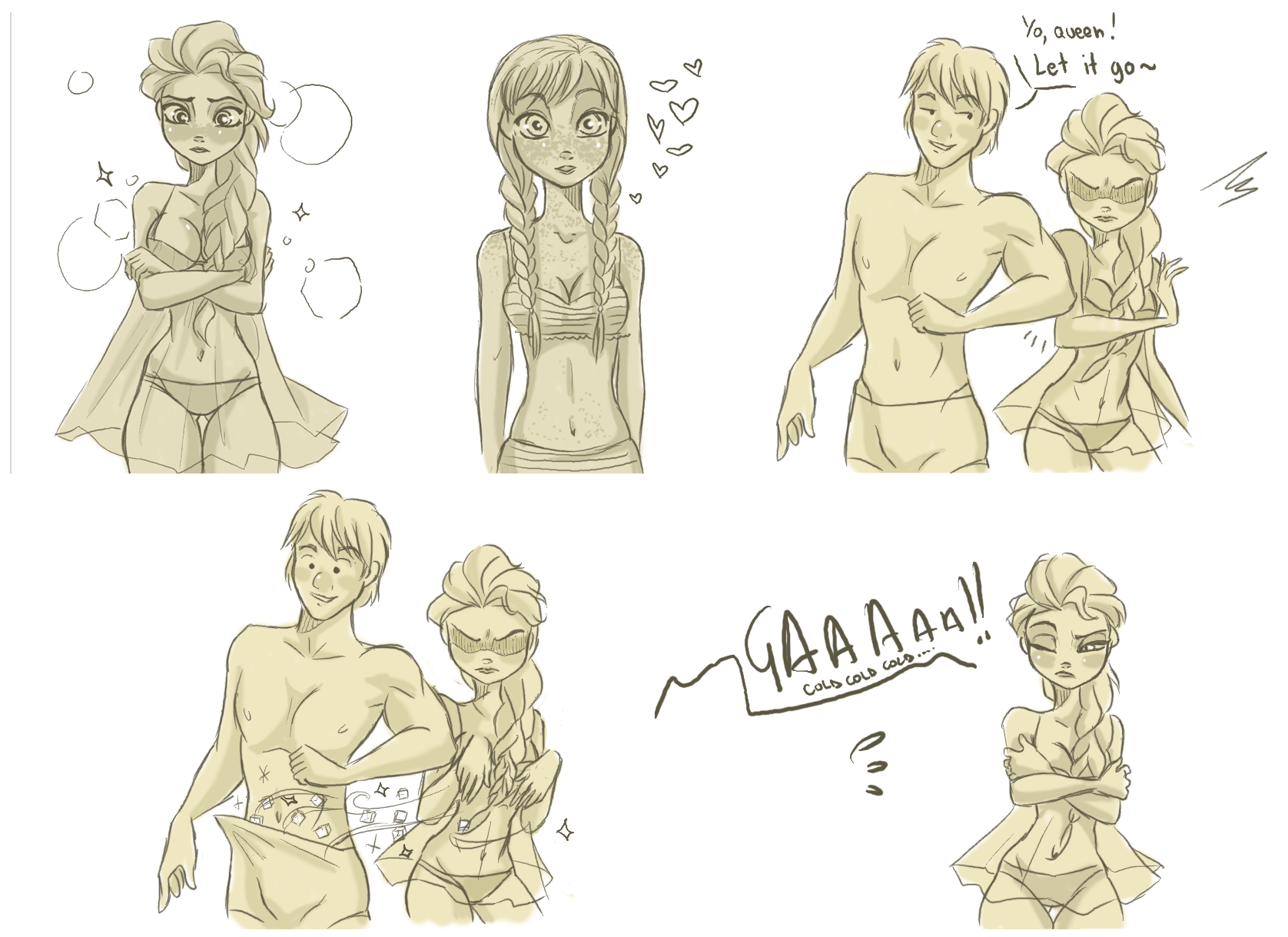 1676x1219 In Summer~ Frozen Know Your Meme - Frozen Anna Sketch