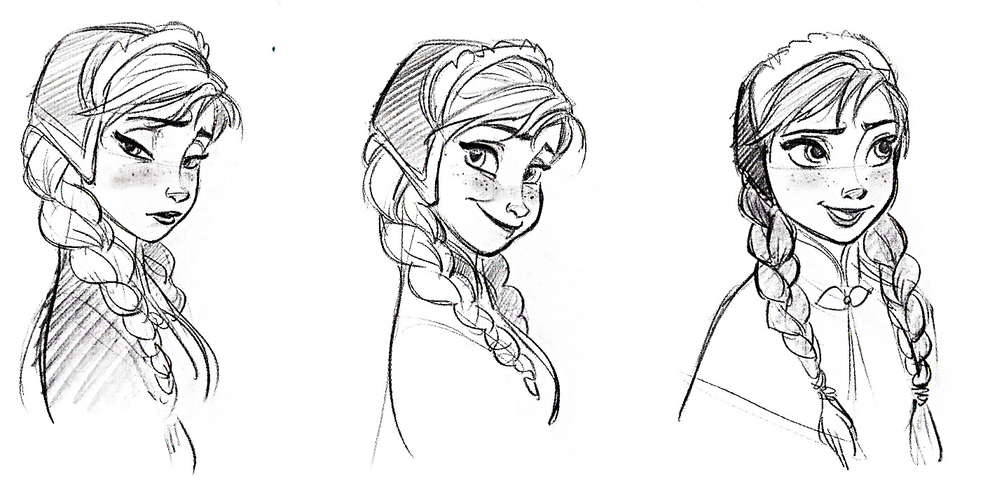 1403x691 Walt Disney Figuren Bilder Walt Disney Sketches - Frozen Anna Sketch