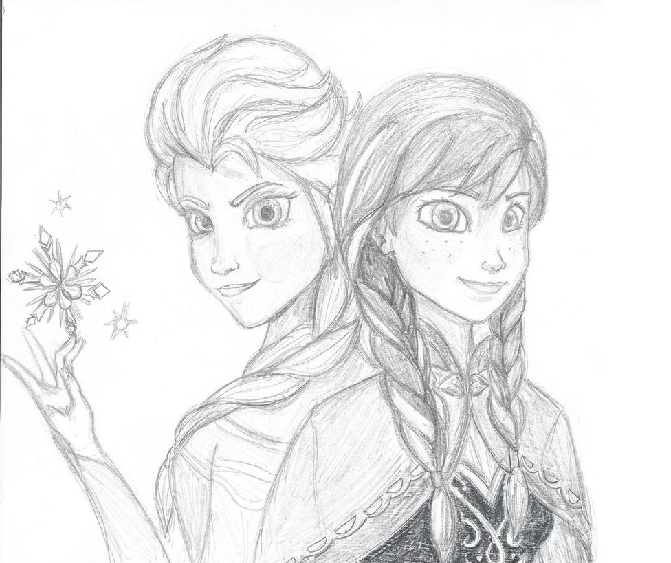 976x819 Frozen Sketch ( Shaded) By Scootalootheotaku007 - Frozen Sketch