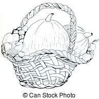 194x194 Hand Drawn Fruit Basket Stock Photos And Images. 345 Hand Drawn - Fruit Basket Sketch