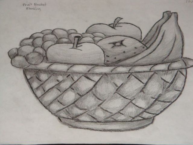 640x480 Amazinglty Draw Fruit Bowl Fruits Basket Shading By - Fruit Basket Sketch