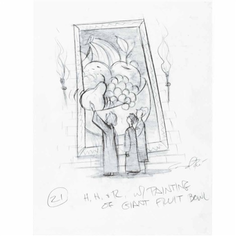 470x470 H, H, R W Painting Of Giant Fruit Bowl Sketch By Mary Grandpre On - Fruit Bowl Sketch