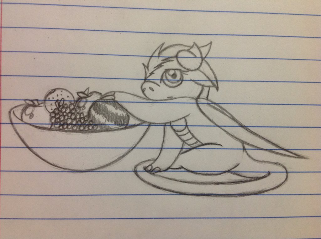 1024x765 Scarlet Reaching In The Fruit Bowl Sketch - Fruit Bowl Sketch