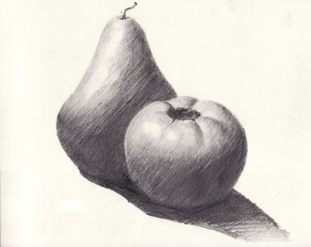 1024x814 Fruits Sketch Drawing Drawing Sketches Of Still Life Fruit - Fruit Sketch
