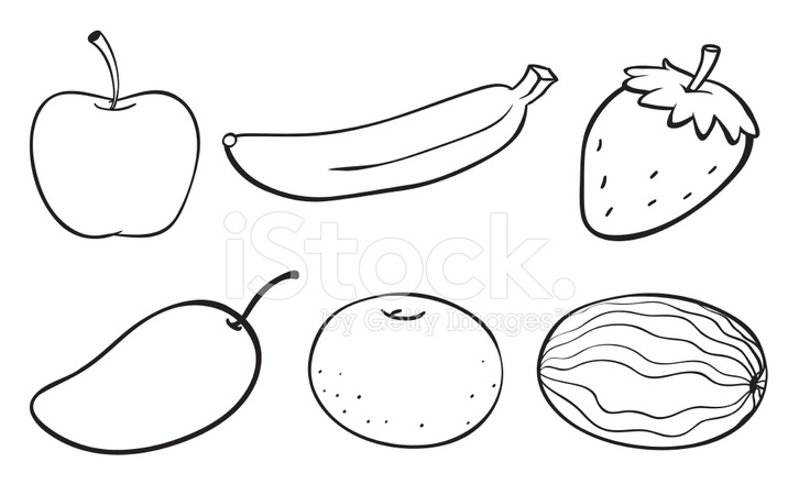 726x440 Sketch Of Various Fruits Stock Vector - Fruit Sketch