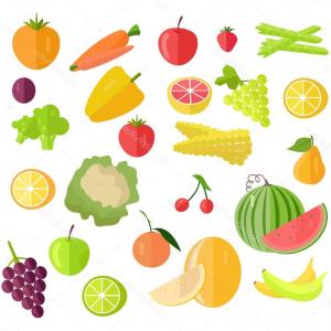 300x300 Doodle Fruits And Vegetables Vector Sketch Illustration Of Healty - Fruits And Vegetables Sketch