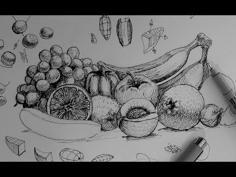 480x360 Pen Amp Ink Drawing Tutorials How To Draw A Fruit And Vegetable - Fruits And Vegetables Sketch