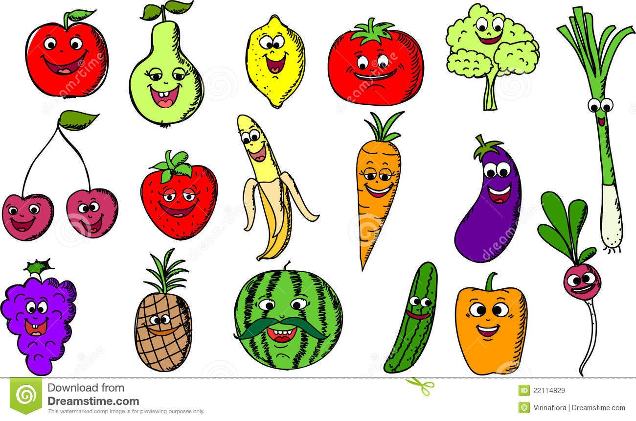 1300x860 Cartoon Fruit And Vegetable Images Cartoon Funny Fruits And - Fruits And Vegetables Sketch