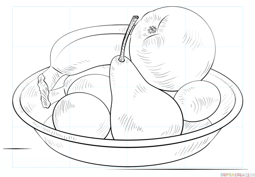 828x575 Drawn Fruit Sketch - Fruits Sketch Images