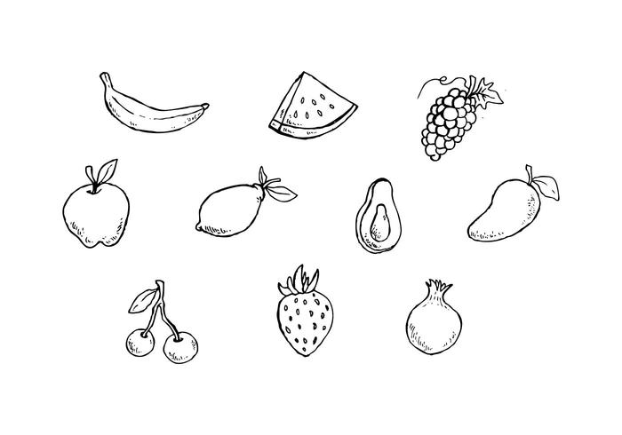 700x490 Free Fruits Sketch Icon Vector - Fruits Sketch Images