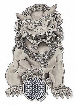 254x350 Foo Dog Cool Tattoos - Fu Dog Sketch