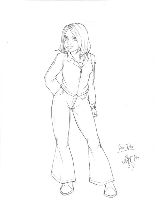 600x826 Rose Full Body Sketch By Noe Izumi - Full Body Sketch