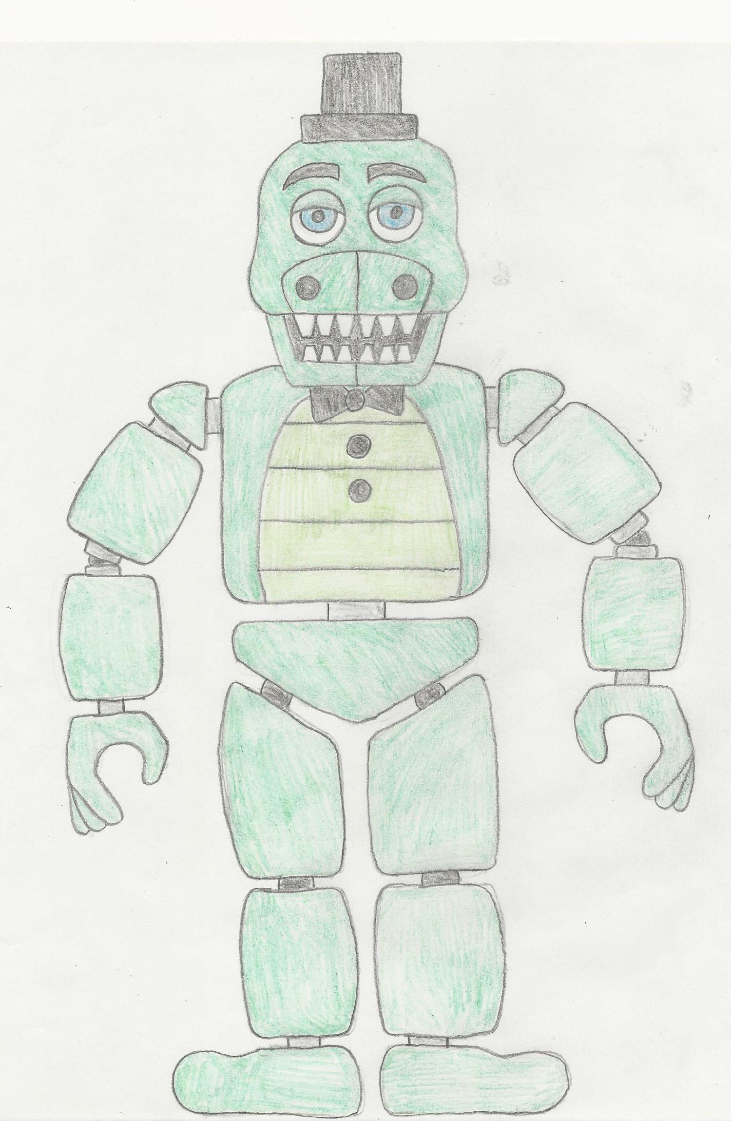 1500x2300 Andy The Alligator Full Body Sketch Fivenightsatfreddys - Full Body Sketch