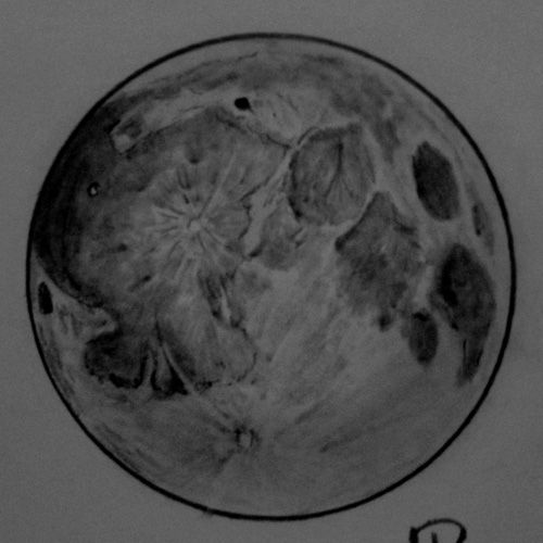 500x500 Full Moon Sketch - Full Moon Sketch
