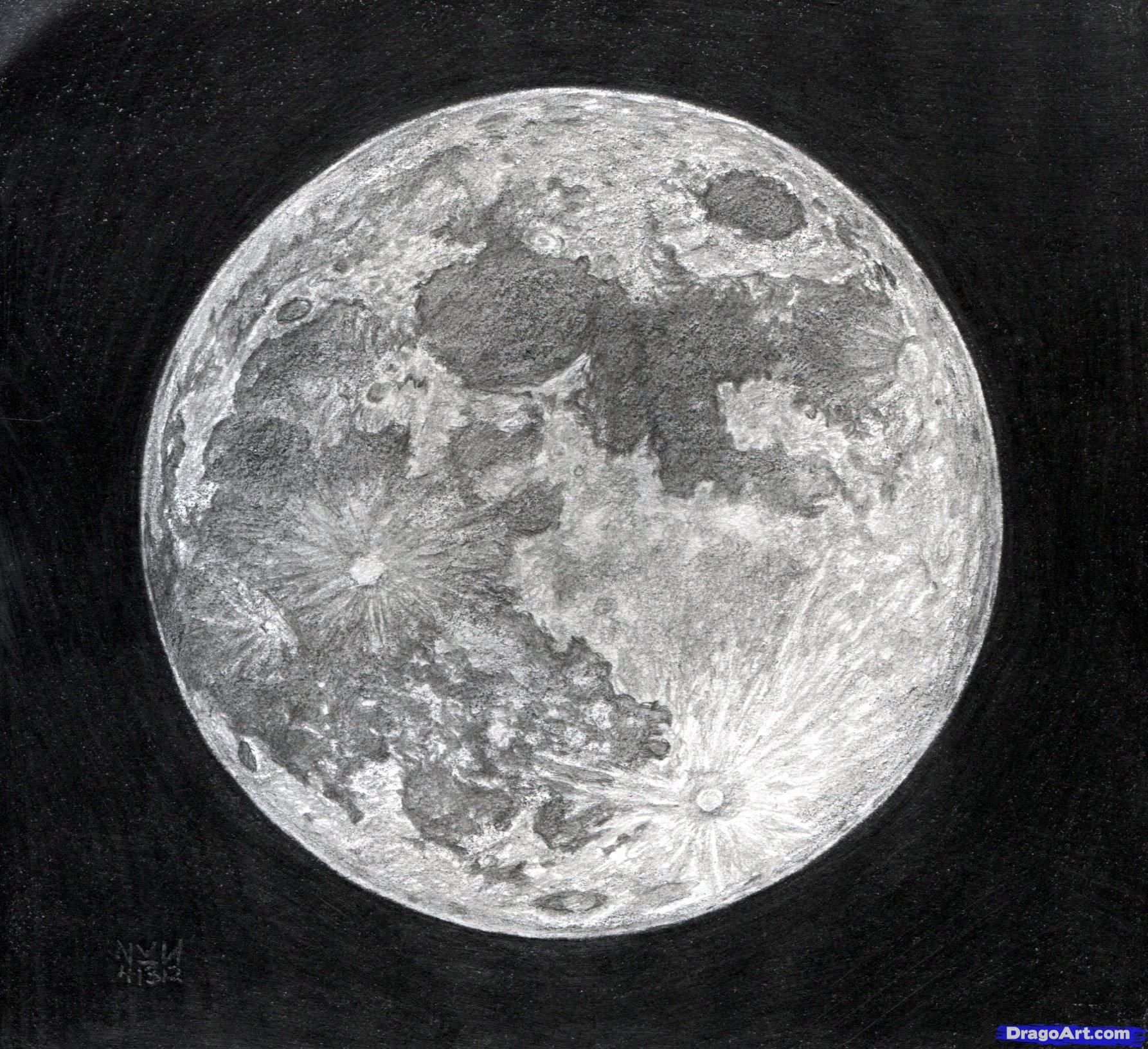 1786x1632 How To Draw The Moon. Step By Step! Art Ideas - Full Moon Sketch