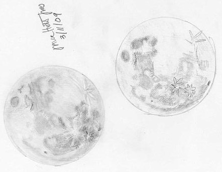 445x345 Chasing Galileo Sketches Of The Moon Jane Houston Jones - Full Moon Sketch