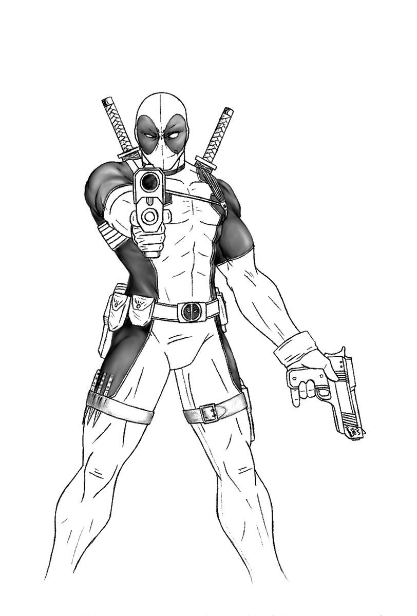 812x1200 Deadpool Full Body Drawing Deadpool Drawings, Body - Full Sketch