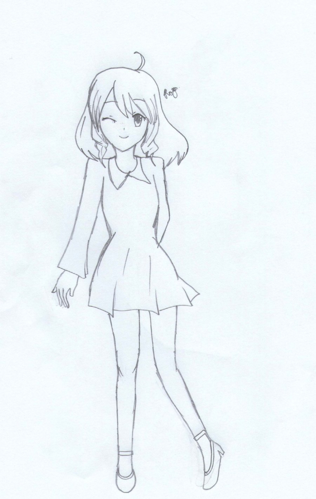 649x1024 Drawn Anime Full Body - Full Sketch