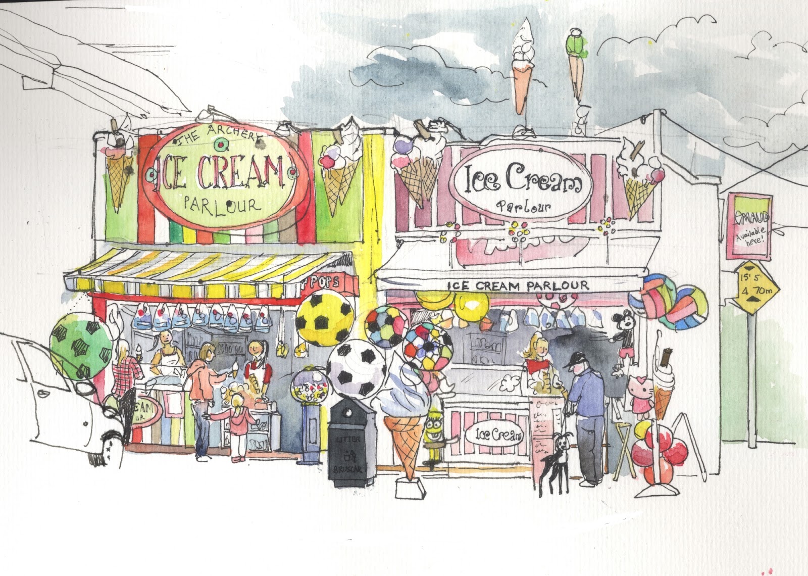 1600x1140 Every Day A Sunny One In Our Memories (Except In Bray) Urban - Fun Fair Sketch