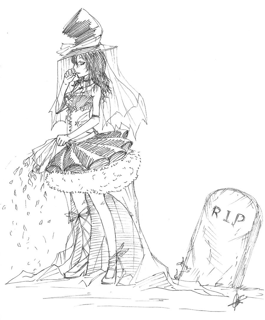 900x1088 Sketch Funeral Bride By Taehyun - Funeral Sketch