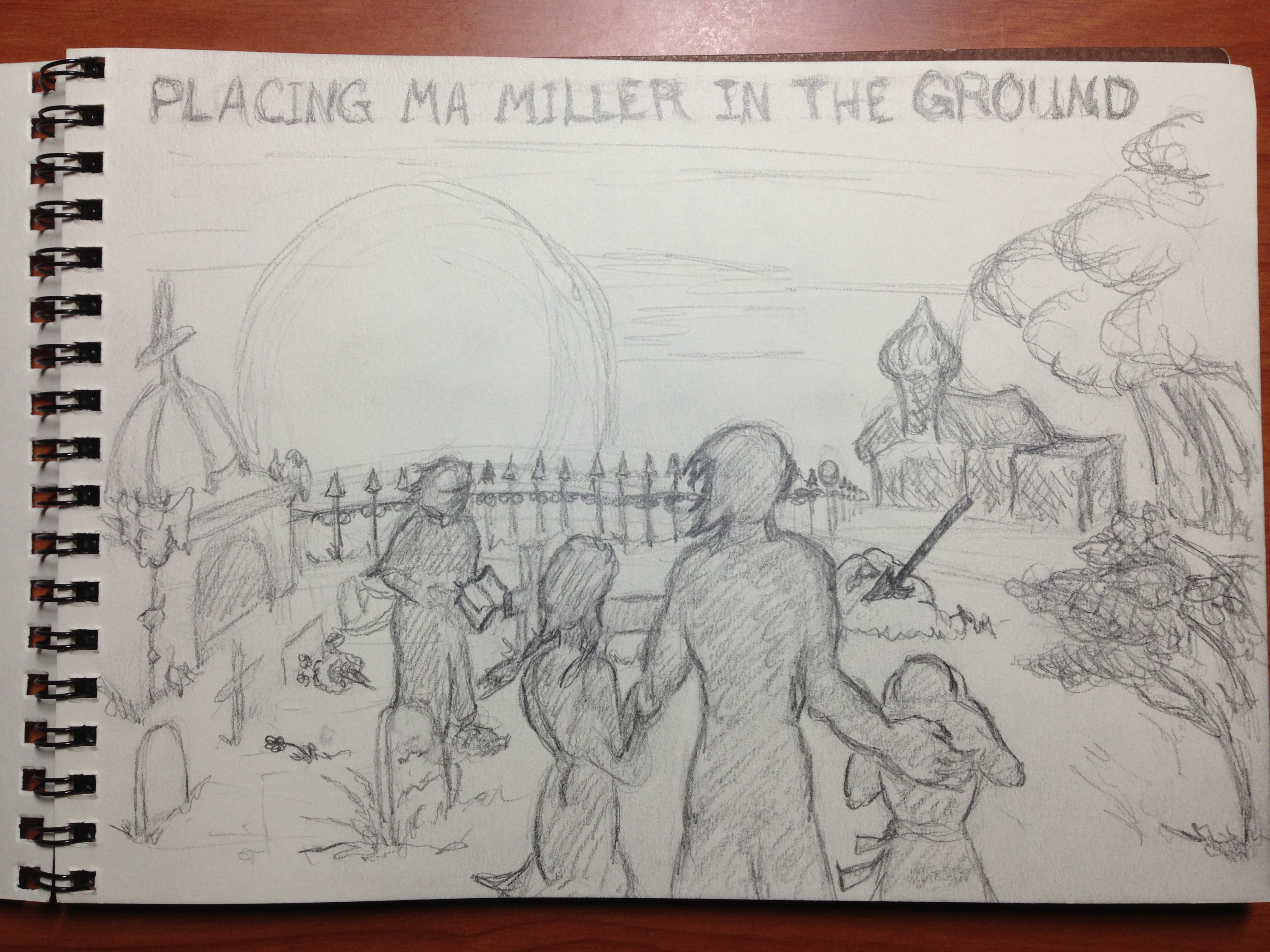 3264x2448 Sunday Sketch The Death Of Ma Miller At The Keyboard, Tellin - Funeral Sketch