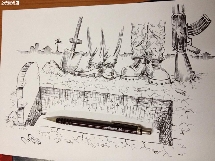 747x560 Cartoon Movement - Funeral Sketch