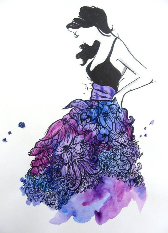 570x790 Funky Skirt Watercolor, Illustrations And Inspiration - Funky Sketches