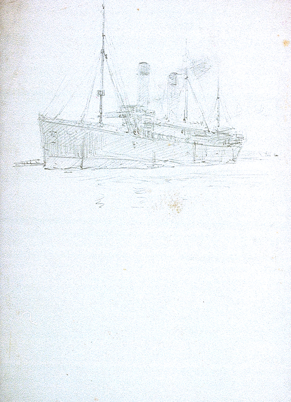 928x1280 Sketch Of A Double Funnel Steam Vessel - Funnel Sketch