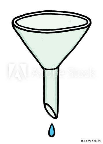 357x500 Funnel Cartoon Vector And Illustration, Black And White, Hand - Funnel Sketch