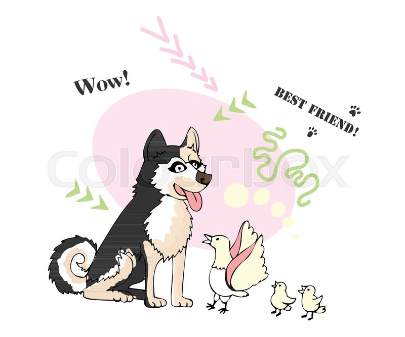 800x667 Funny Husky Dog Sketch. Hand Drawn Animals Vector Illustration - Funny Animal Sketch