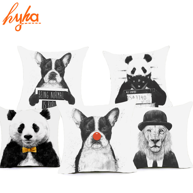 640x640 Hyha Funny Animal Polyester Pillow Case Cover 45x45cm Sketch - Funny Animal Sketch