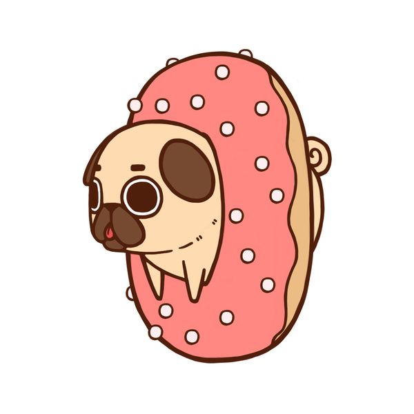 600x600 Puglie Lol Dog Drawing Illustration Art Funny Animals Cute Food - Funny Animal Sketch