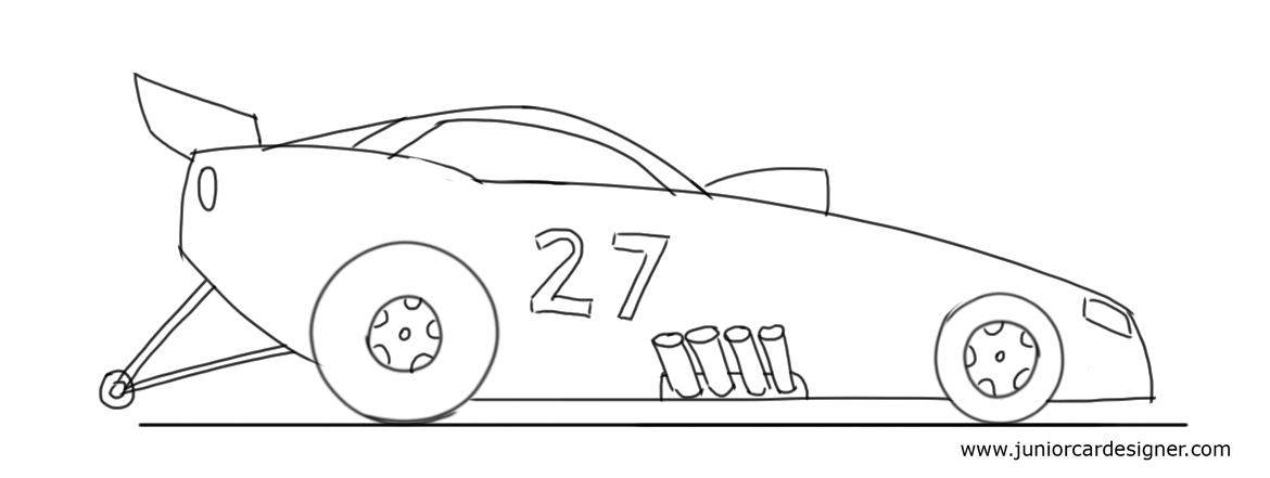 1170x441 Draw A Racing Car Funny Car Junior Car Designer - Funny Car Sketch